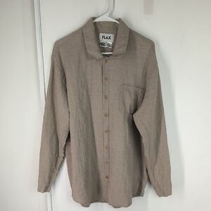 Flax 100% Linen Button Down Shirt Size Small